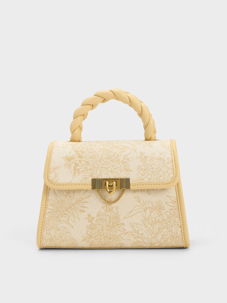 Floral Illustrated Trapeze Bag, , hi-res