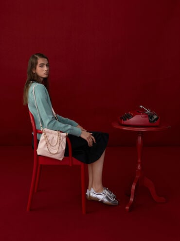 Duo Chain-Handle Two-Way Backpack, Soft Pink, hi-res