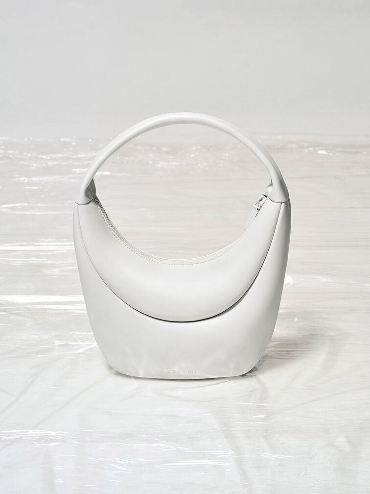 Elongated Curved Hobo Bag, , hi-res