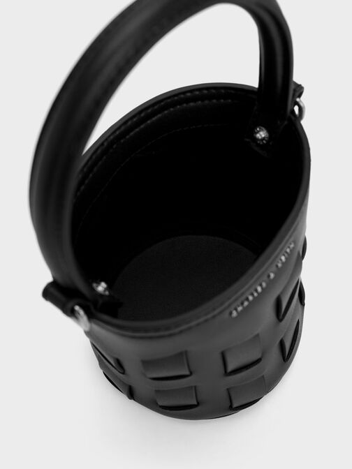 Canvas Panelled Bucket Bag, , hi-res