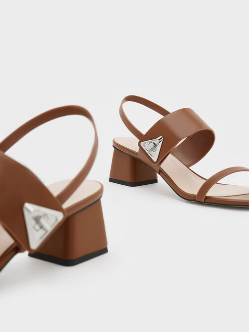 Trice Metallic Accent Block Heel Sandals, สีคอนยัค, hi-res