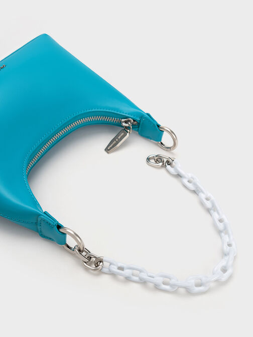 Koi Chain Handle Shoulder Bag, สีโอเชียน, hi-res