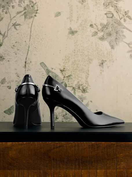 Erinna Metallic-Accent Pointed-Toe Pumps, Black Boxed, hi-res