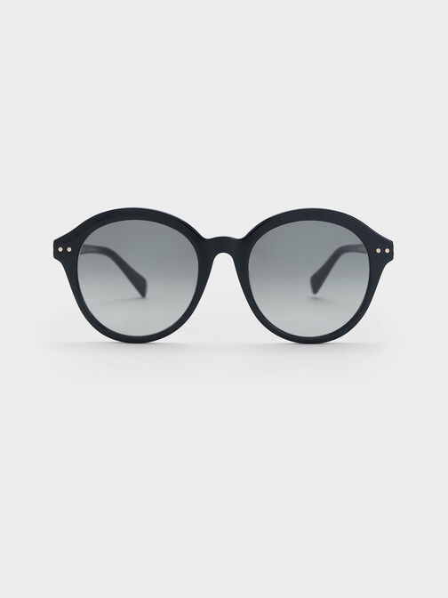 Recycled Acetate Round Cat-Eye Sunglasses, , hi-res
