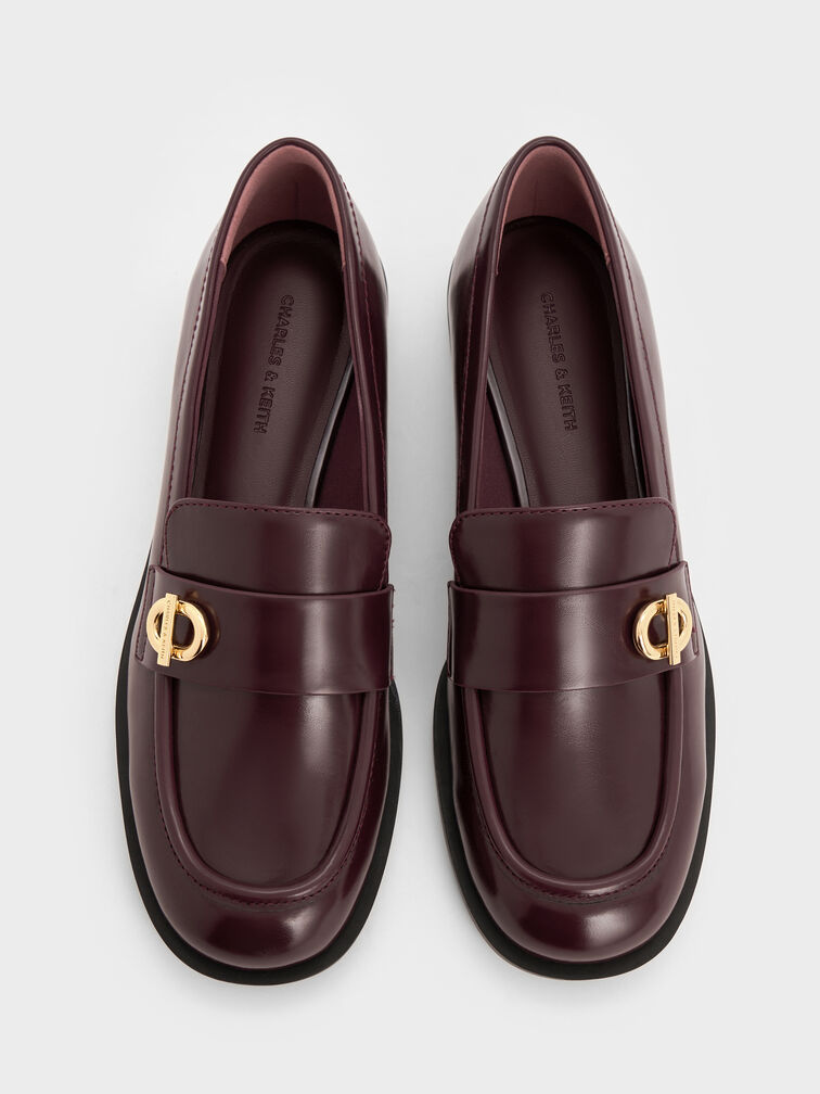 Marley Metallic-Accent Loafers, Burgundy, hi-res