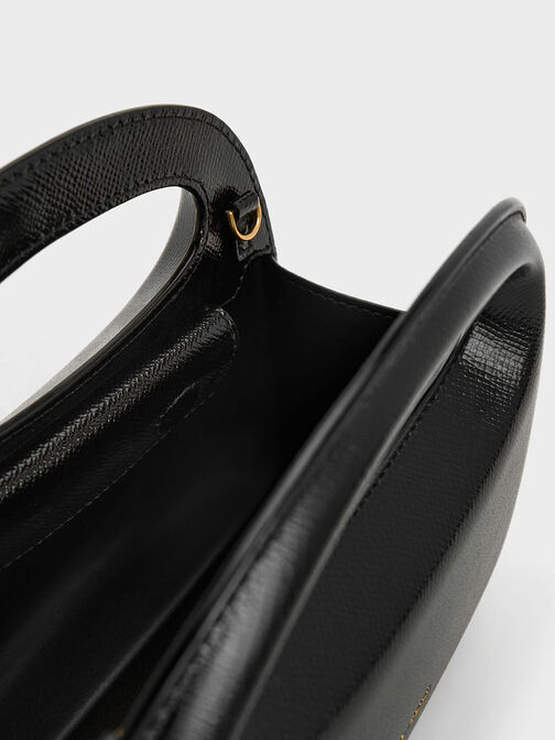 Mini Cocoon Top Handle Bag, สีดำอะไหล่สีเงิน, hi-res