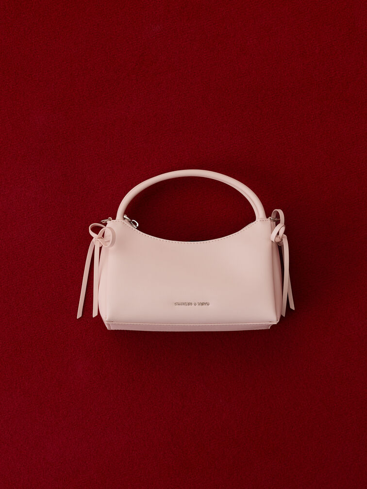 กระเป๋าถือประดับโบว์รุ่น Hazel, สีซอฟต์พิงค์, hi-res