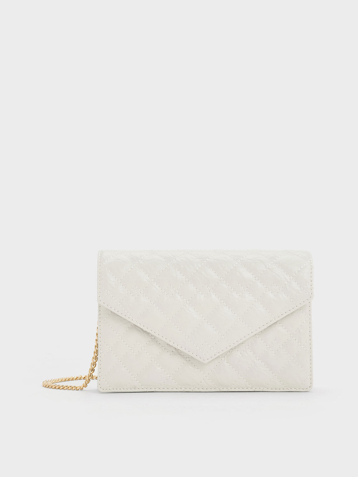 White quilted shop clutch bag