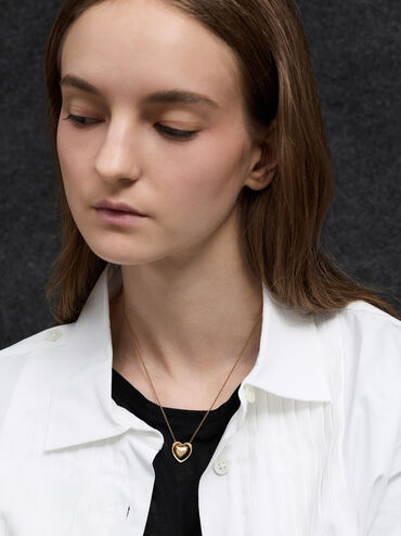 Annalise Heart Necklace, Gold, hi-res