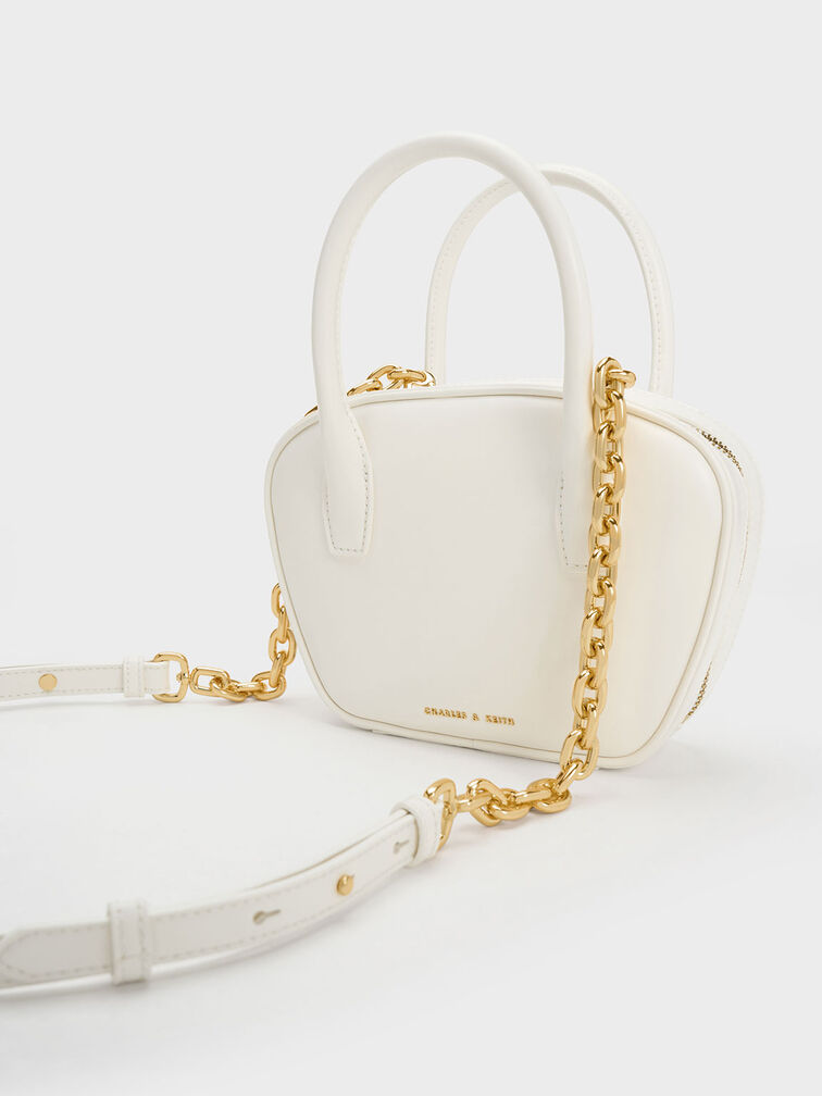 Suki Padlock Tote Bag, White, hi-res