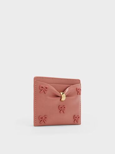 กระเป๋าใส่บัตรลายนูนดีเทลจับจีบย่นรุ่น Halsey, Blush Pink, hi-res