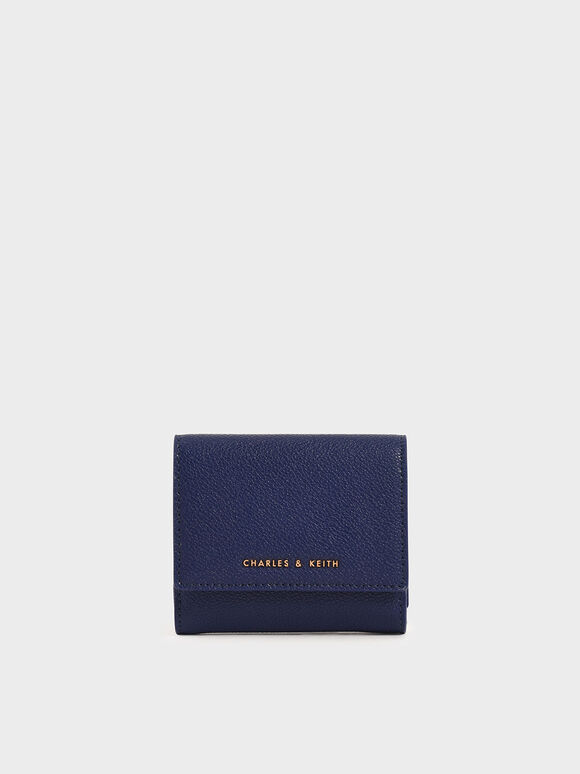 Mini Snap-Button Small Wallet, Dark Blue, hi-res