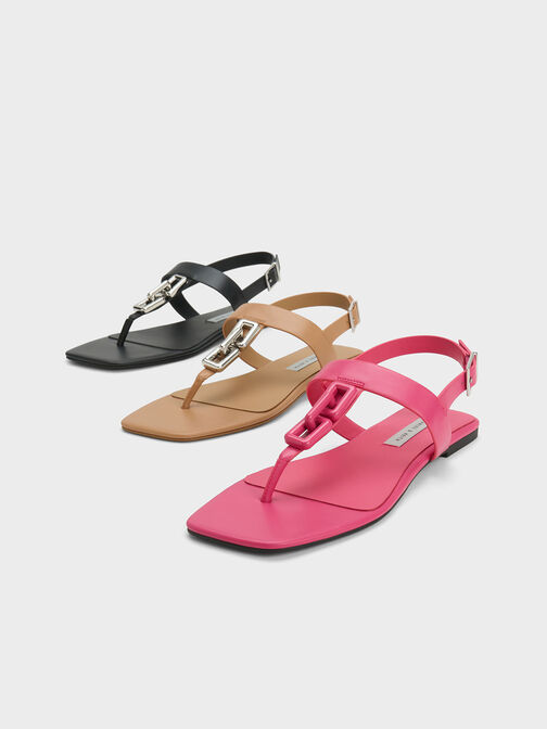 Chain-Link T-Bar Sandals, , hi-res