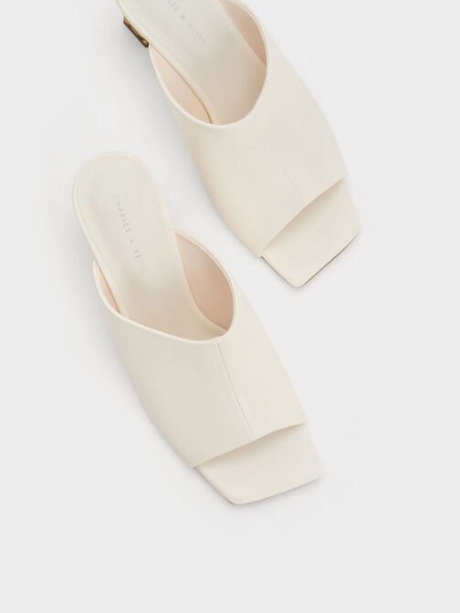 Open Toe Quilted Heel Mules, , hi-res