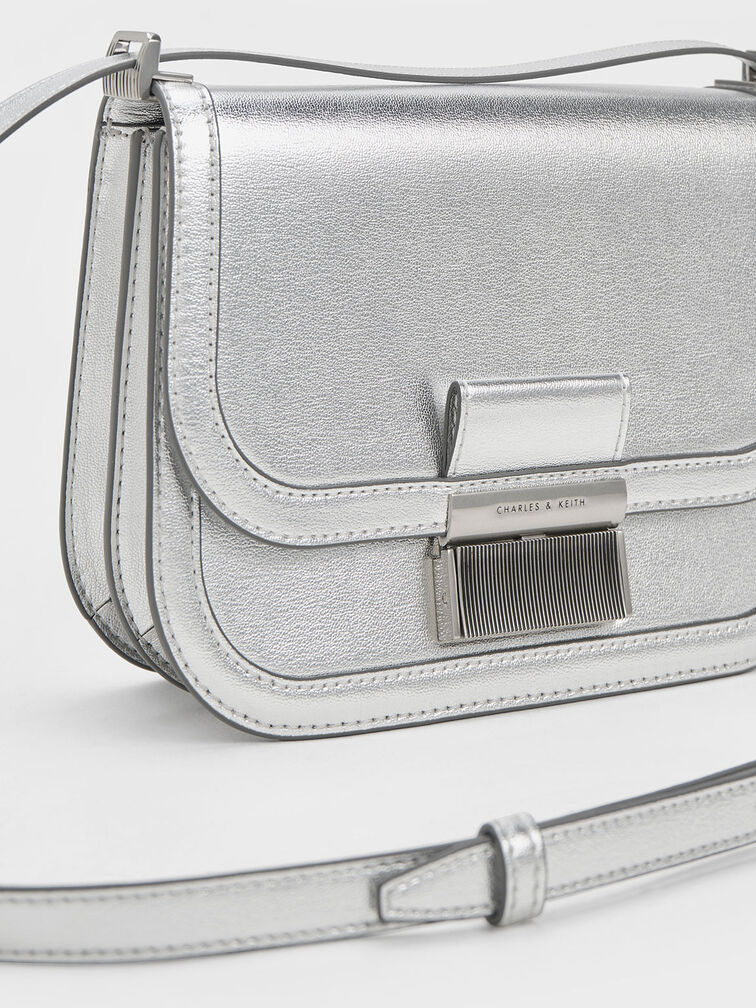 Metallic Charlot Bag, สีเงิน, hi-res