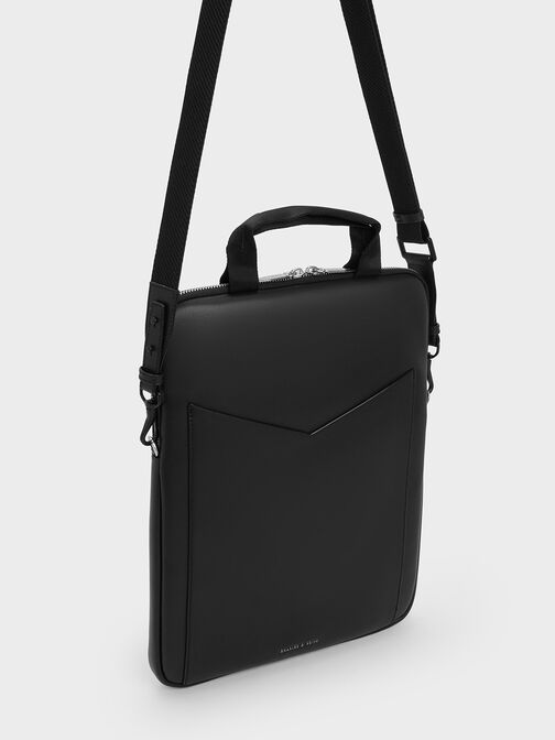 Gaia Laptop Bag, สีดำอะไหล่สีเงิน, hi-res