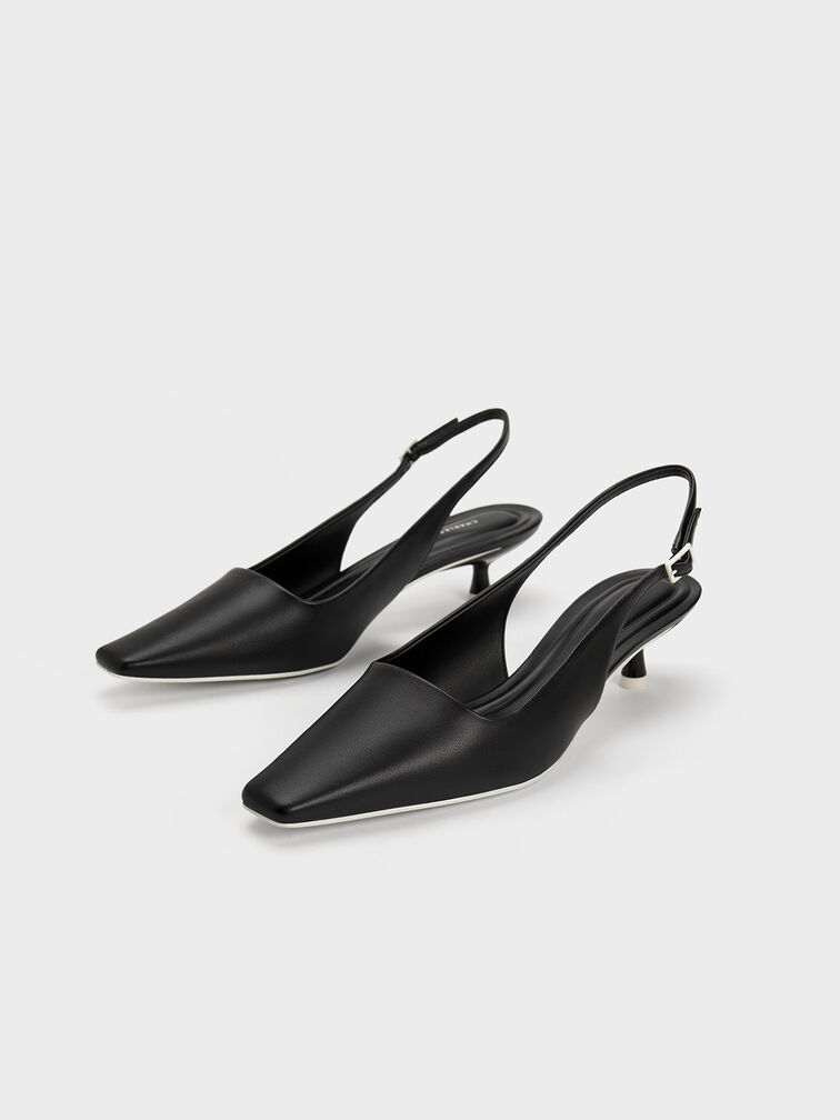 Vita Square-Toe Slingback Pumps, , hi-res