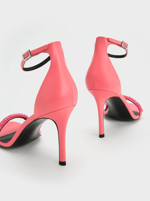 Beaded Strap Heeled Sandals, , hi-res