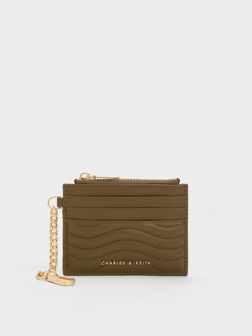 Aubrielle Stitch-Trim Zip Card Holder, , hi-res