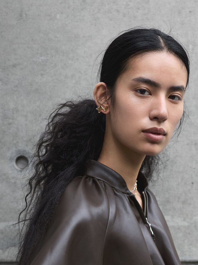 Emilia Wavy Necklace, Silver, hi-res