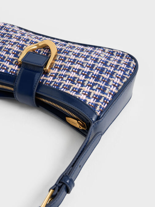 Gabine Tweed Curved Shoulder Bag, , hi-res
