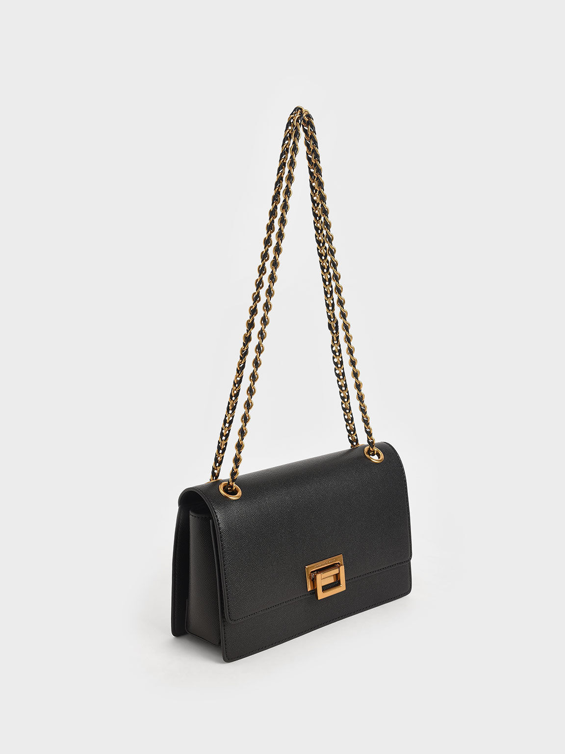 Black Chain Strap Evening Bag CHARLES KEITH TH