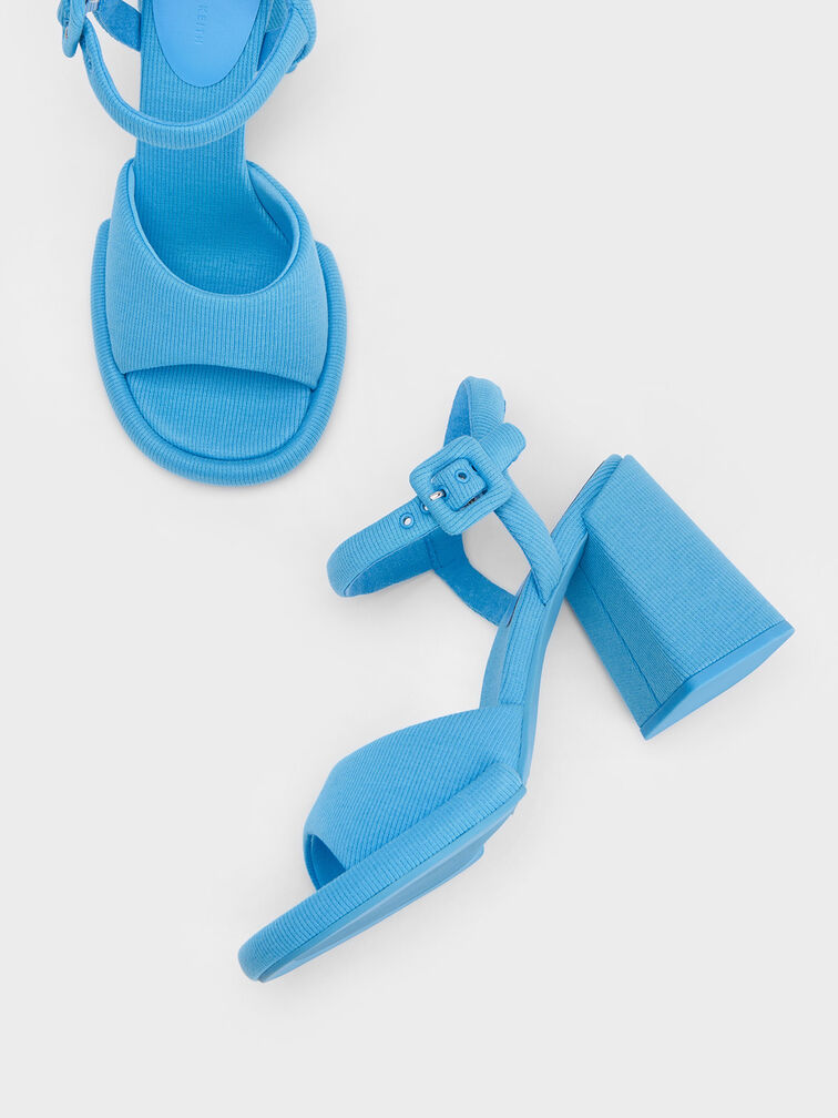 Sinead Woven Trapeze Heel Buckled Sandals, , hi-res