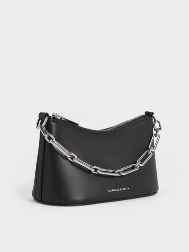 Robyn Elongated Chain-Handle Bag, Noir, hi-res
