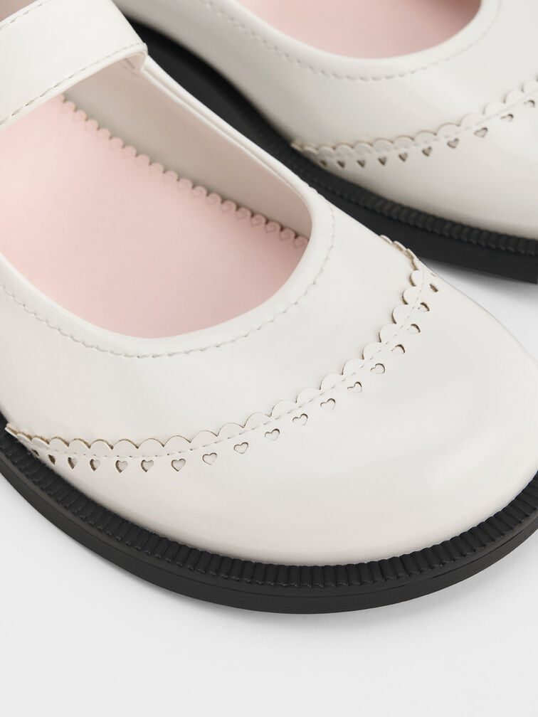 Heart Buckled Mary Janes, White, hi-res