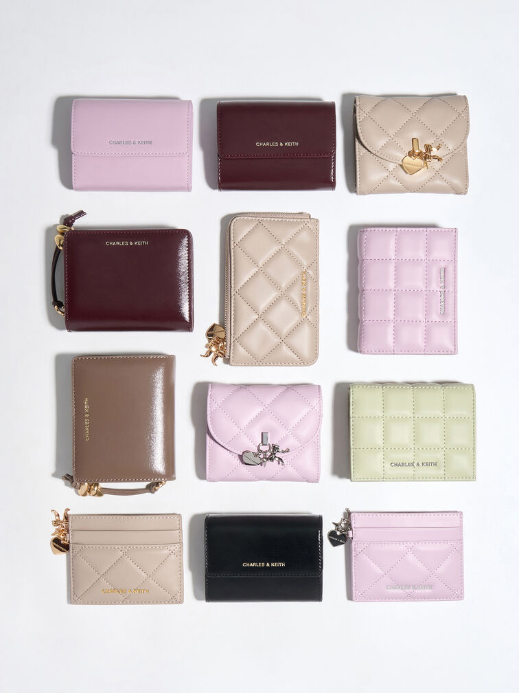 Arrietty Quilted Zip-Around Wallet, Taupe, hi-res