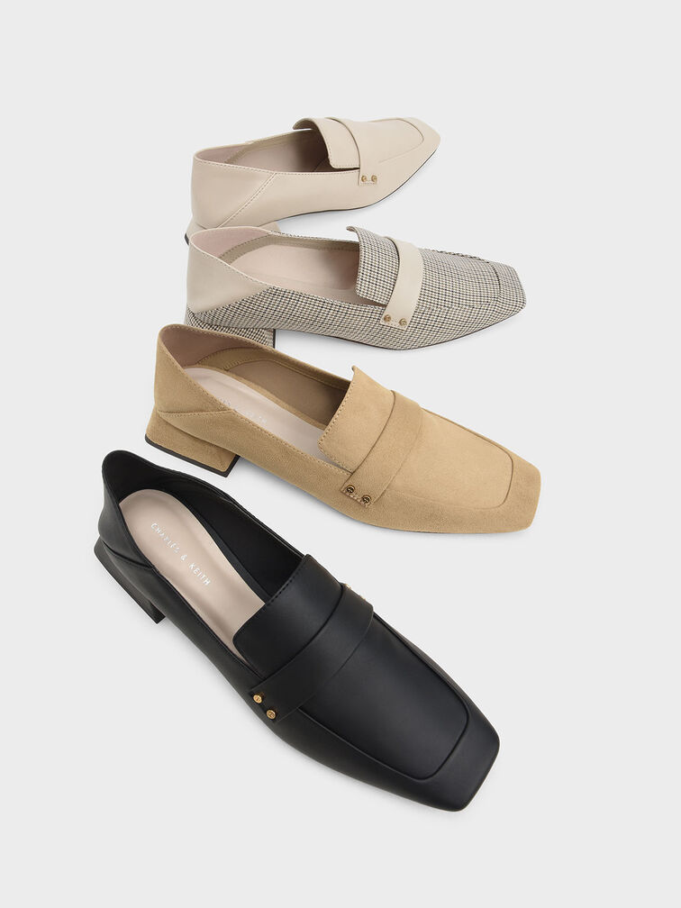 Square Toe Step-Back Penny Loafers, , hi-res