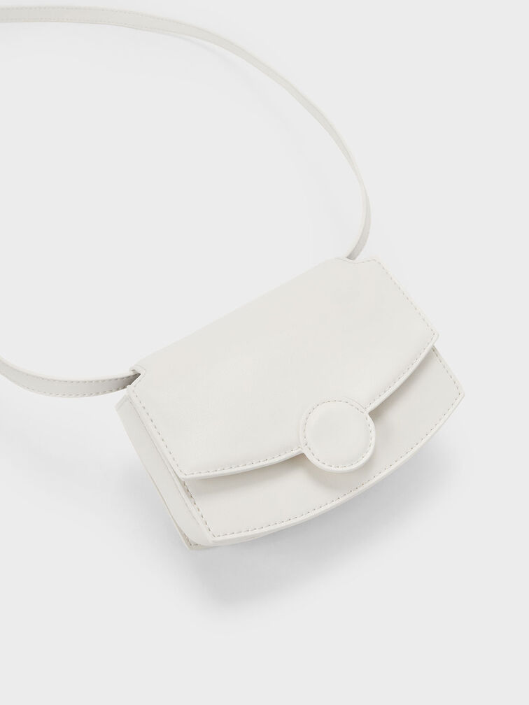 Clover Curved Shoulder Bag, Cream, hi-res