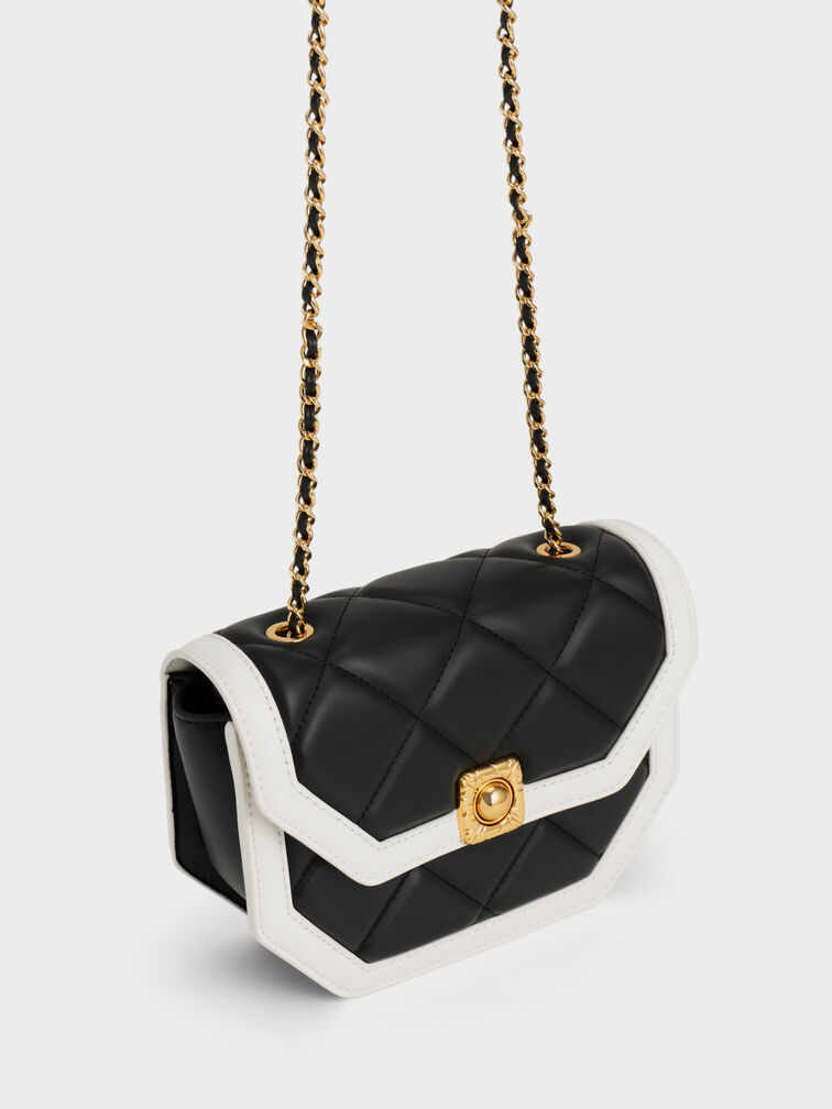 Avis Two-Tone Geometric Shoulder Bag, , hi-res