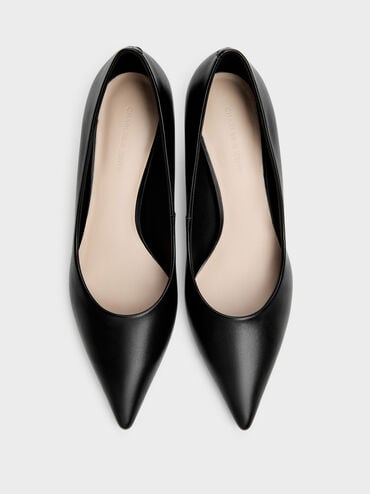 Kerra Pointed Mid Heels, Black, hi-res