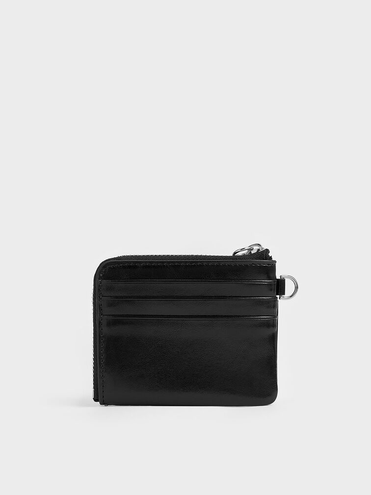 Rachel Front-Pocket Zip-Around Card Holder, Noir, hi-res