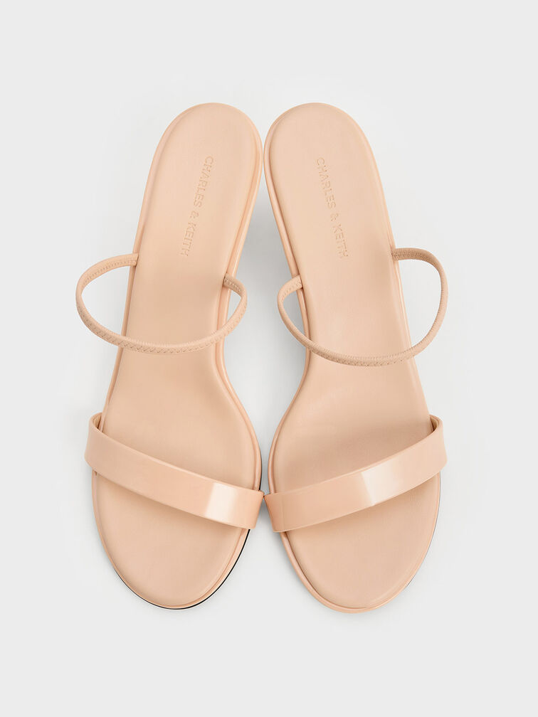 Patent Strap Kitten-Heel Slingback Pumps, Blush, hi-res