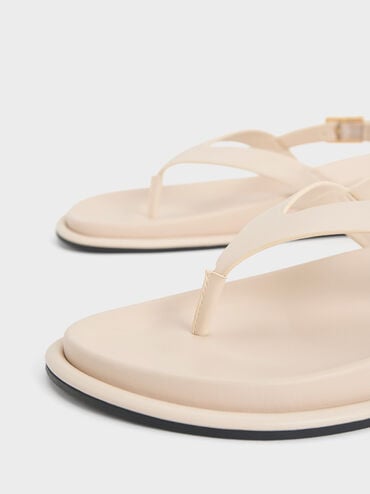 V-Strap Thong Sandals, , hi-res