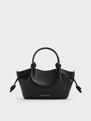 Sammie Knotted-Handle Tote Bag, Black, hi-res