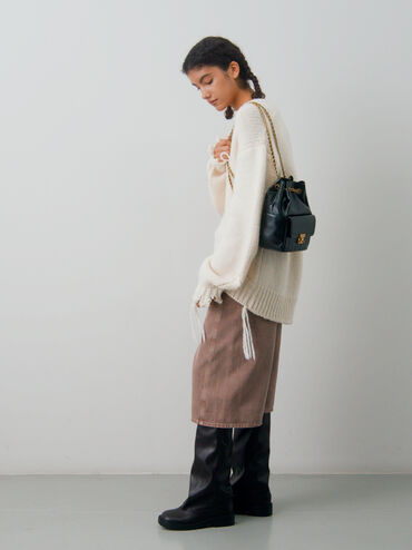 Donna Crinkle-Effect Backpack, Black, hi-res