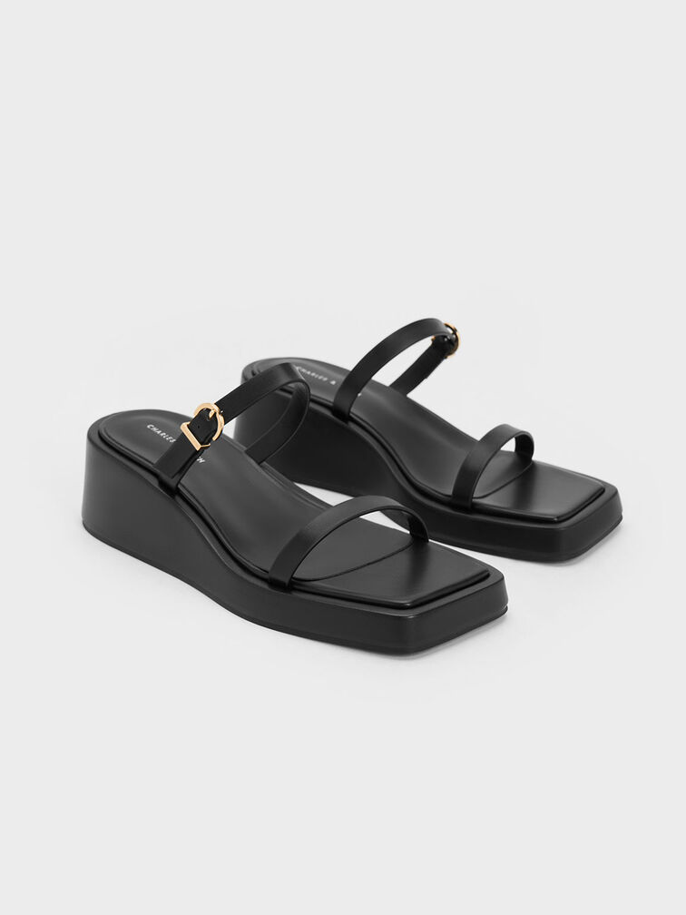 Square-Toe Wedge Mules, , hi-res