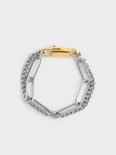 Delfina Two-Tone Double-Chain Bracelet, Multi, hi-res