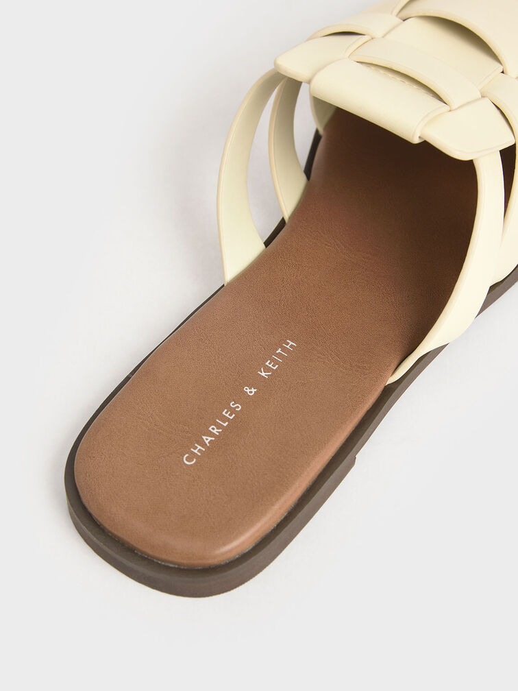 Woven Flat Mules, , hi-res