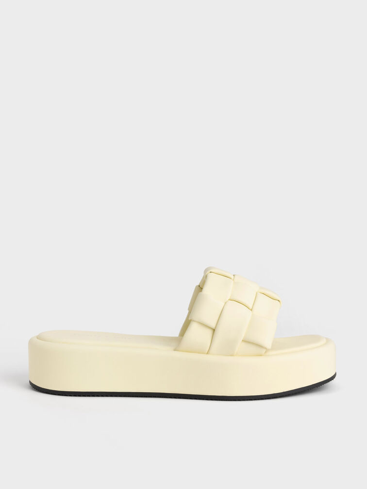 Interwoven Strap Platform Sandals, , hi-res