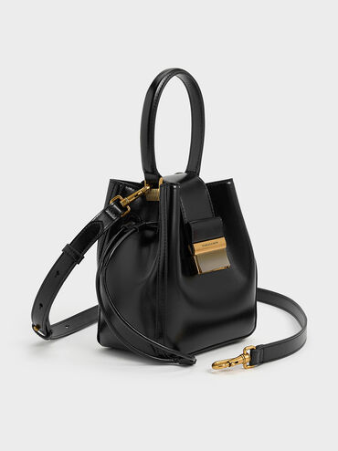 Charlot Elongated Bucket Bag, Black, hi-res