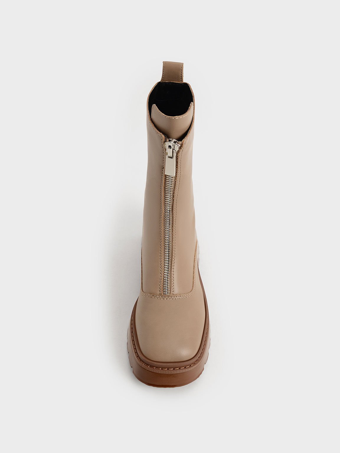 Billie Front-Zip Ankle Boots​, Taupe, hi-res