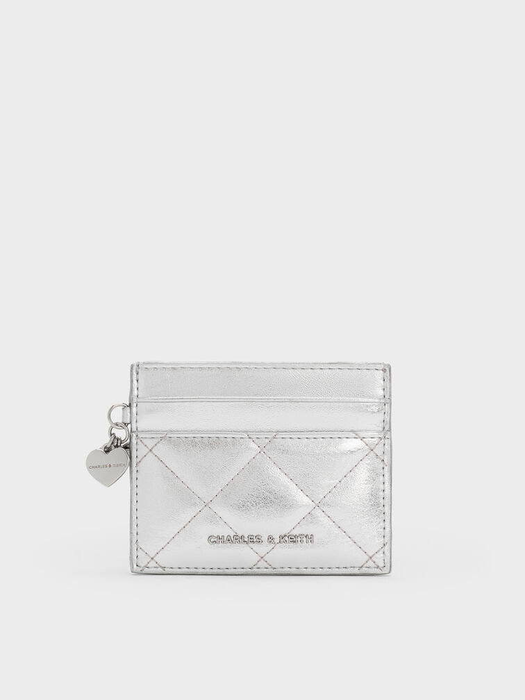 Arrietty Quilted Card Holder, Silver, hi-res