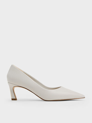 Kerra Pointed Mid Heels, White, hi-res
