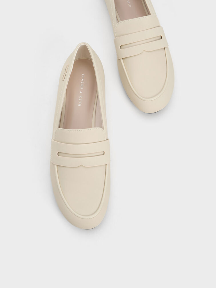 Cut-Out Almond Toe Penny Loafers, , hi-res