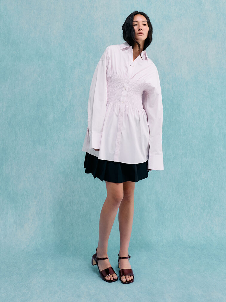 Patent Ankle-Strap Heeled Sandals, Burgundy, hi-res