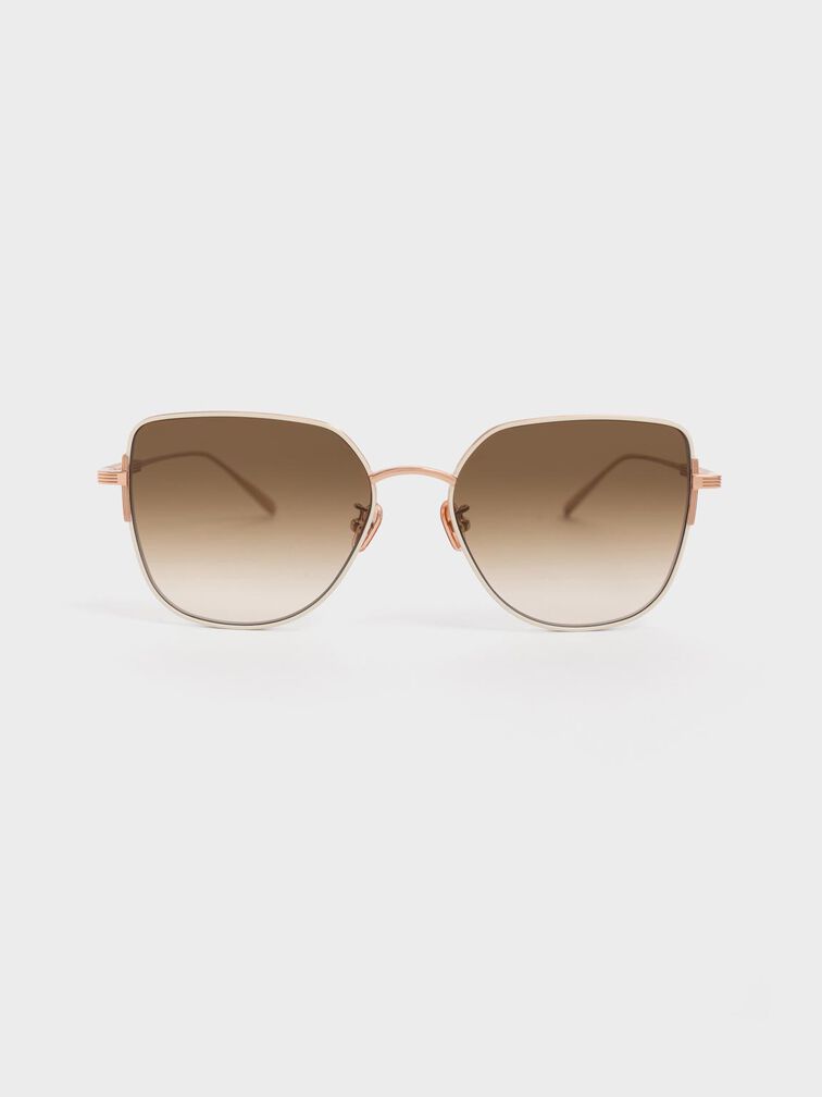 Wire Frame Gradient-Tint Butterfly Sunglasses, , hi-res